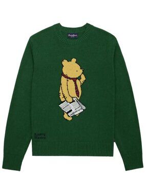 Rowing Blazers New Yorker Winnie-the-Pooh Sweater in Green, Size Small